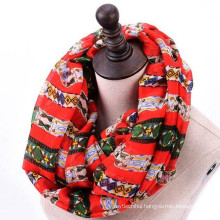 New arrival womoen quality high soft print circle loop funky custom logo infinity scarf